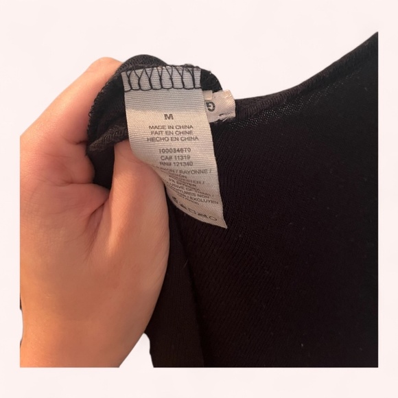 Garage Semi Sheer Stretchy Basic Long Sleeve Affordable Black Bodysuit  Size M - Picture 6 of 6